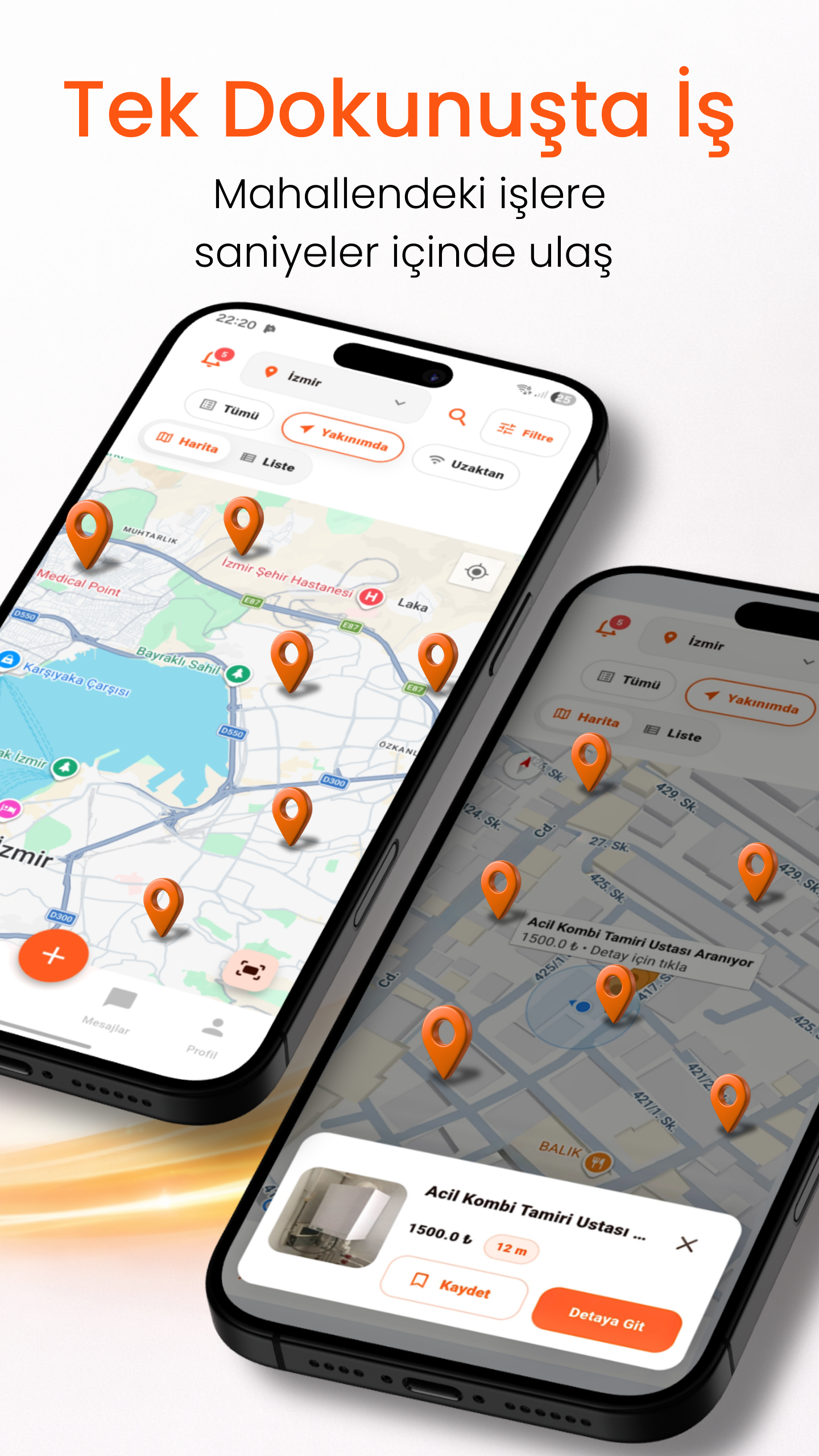 Harita üzerinde iş keşfi